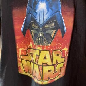 Star Wars Tee Shirt Childs Small Black Cotton Darth Vader Long Sleeve
